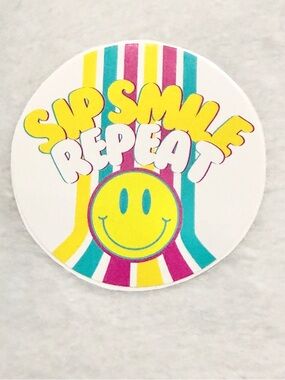 “Sip, Smile, Repeat” Sticker